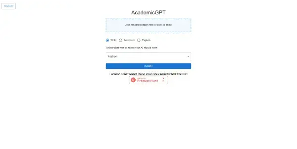 Screenshot of AcademicGPT