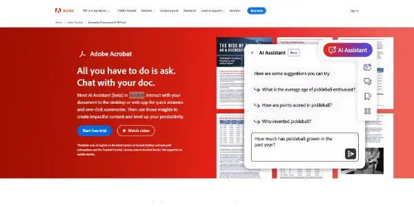 Screenshot of Acrobat AI by Adobe