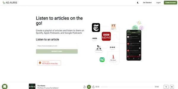 Screenshot of Ad Auris