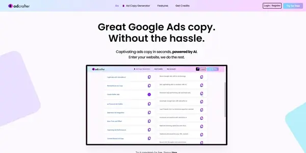 Screenshot of Adcrafter AI