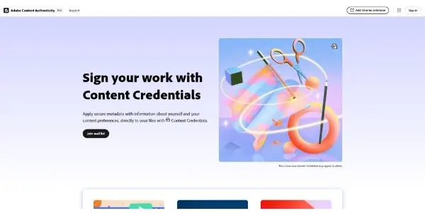 Screenshot of Adobe Content Credentials