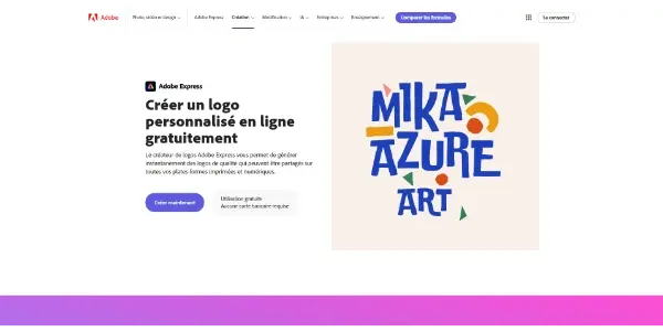 Screenshot of Adobe Free Logo Maker