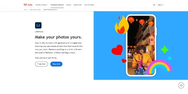 Screenshot of Adobe Lightroom