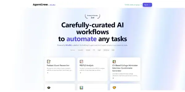 Screenshot of AgentCrew