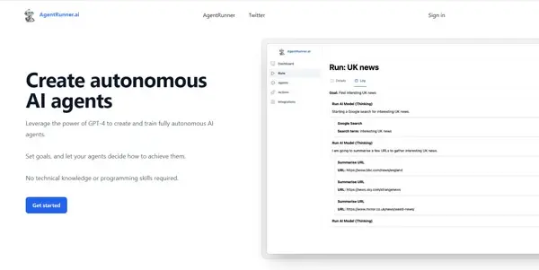 Screenshot of AgentRunner AI