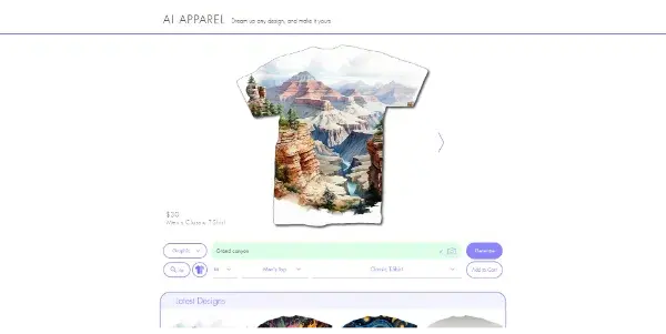 Screenshot of AI Apparel