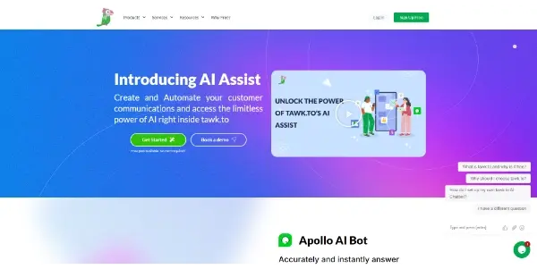 Screenshot of AI Assist by Tawk
