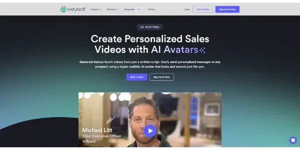 Screenshot of AI Avatars by Vidyard