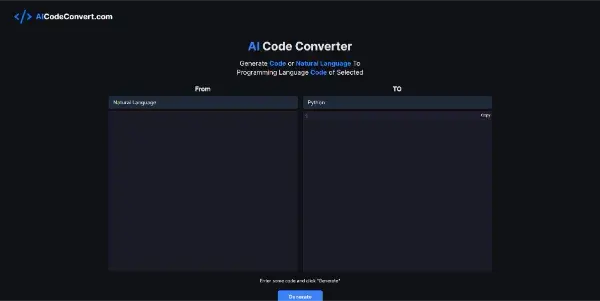 Screenshot of AI Code Converter