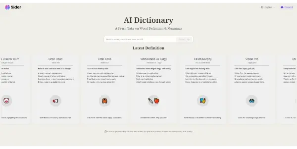 Screenshot of AI Dictionary by Sider