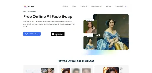 Screenshot of AI Ease Face Swapper