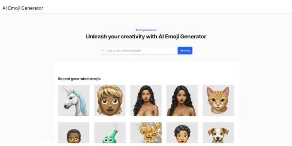 Screenshot of AI Emoji Generator