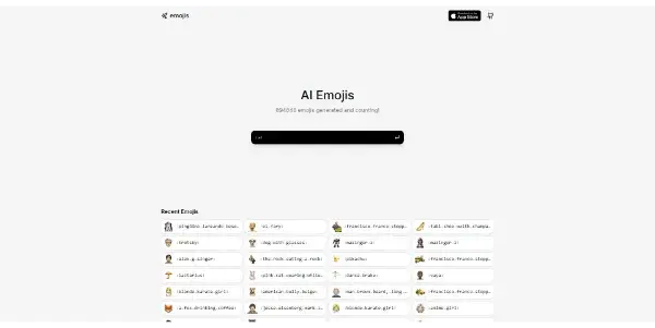 Screenshot of AI Emojis Generator