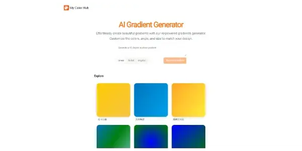 Screenshot of AI Gradient Generator