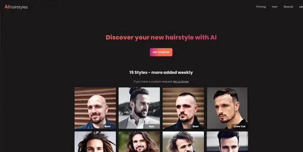 Screenshot of AI HairStyles
