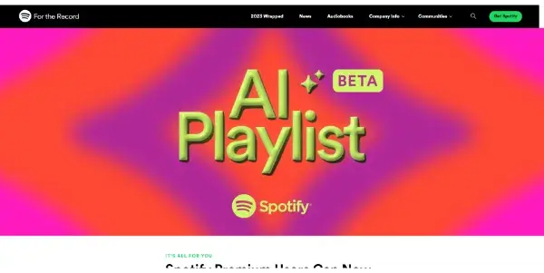 Screenshot of AI Playlists by Spotify
