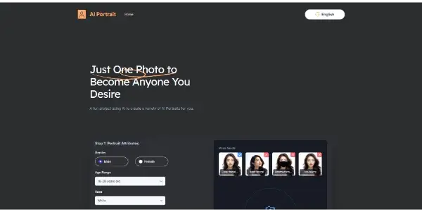 Screenshot of AI Portrait Generator