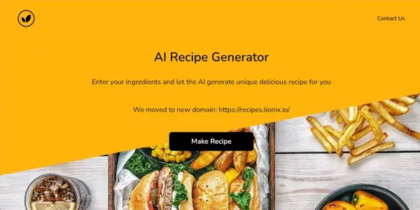 Screenshot of AI Recipe Generator