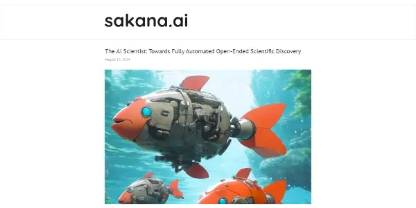 Screenshot of AI Scientist by Sakana