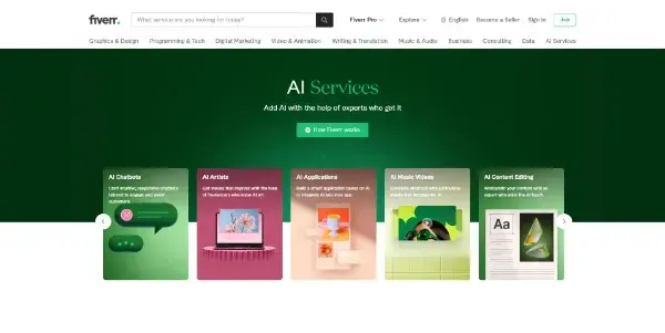 Screenshot of AI Services by Fiverr