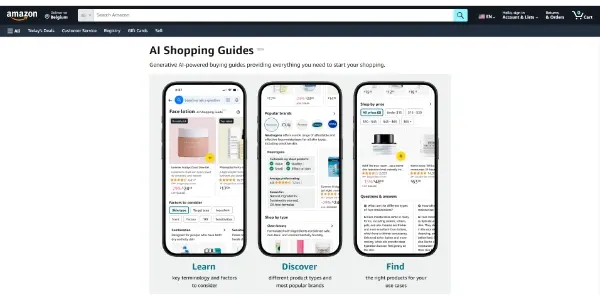 Screenshot of AI Shopping Guides