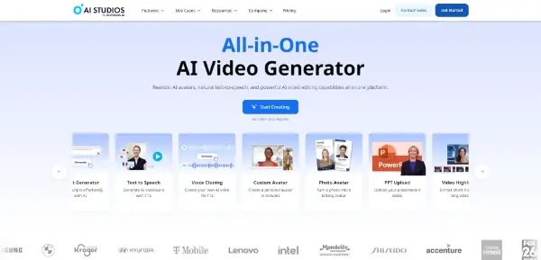 Screenshot of AI Studios