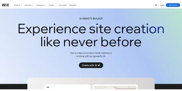 Screenshot of AI Website Builder Wix