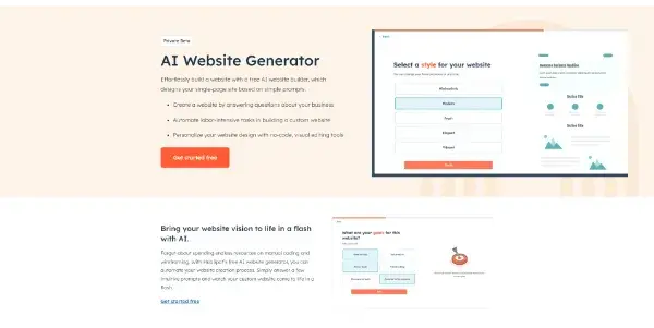 Screenshot of AI Website Generator