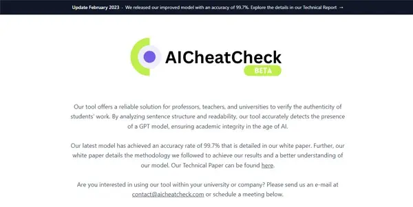 Screenshot of AICheatCheck