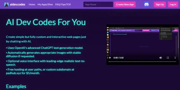 Screenshot of AIDev.Codes