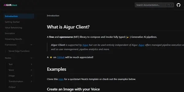 Screenshot of Aigur.dev