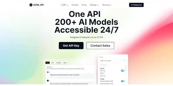 Screenshot of AIML API
