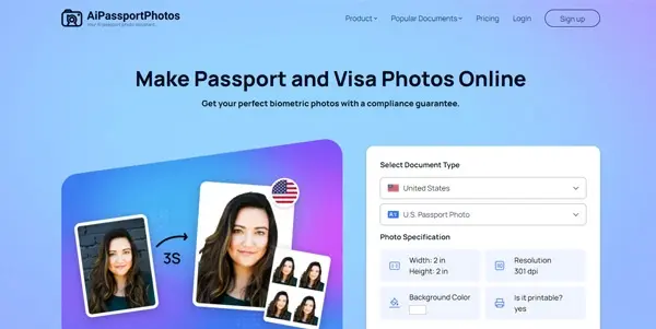 Screenshot of AiPassportPhotos