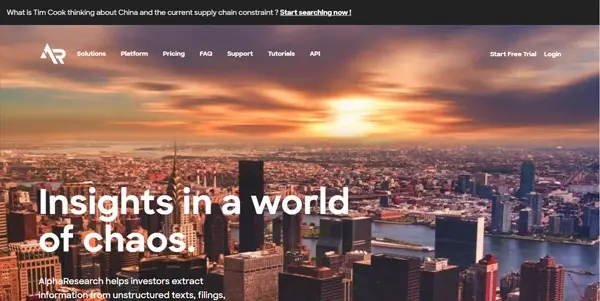 Screenshot of AlphaResearch