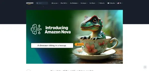 Screenshot of Amazon Nova