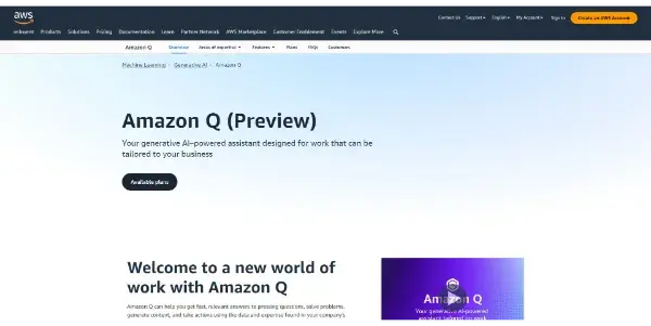 Screenshot of Amazon Q