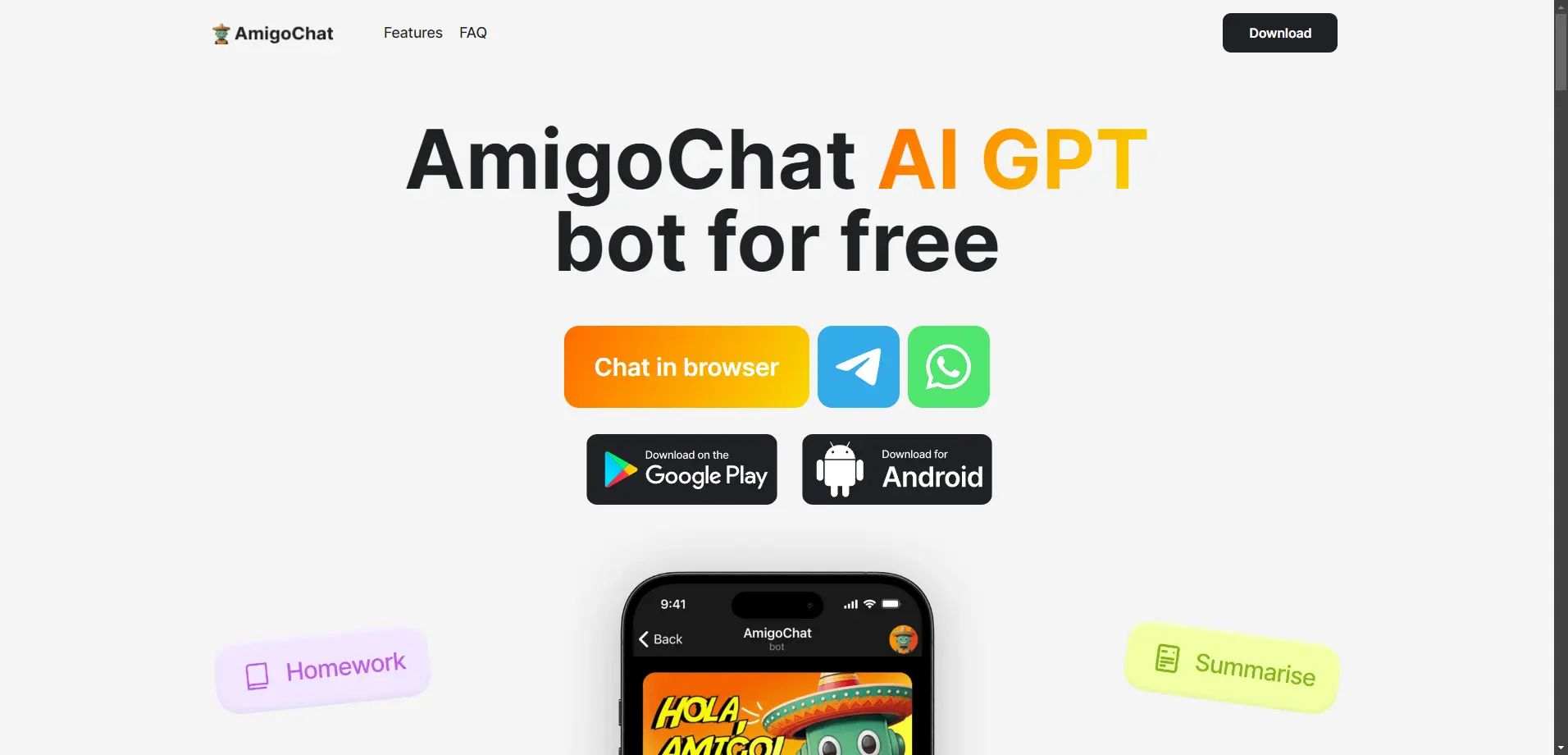 Screenshot of AmigoChat