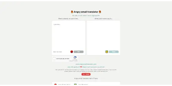 Screenshot of Angry Email Translator