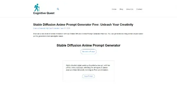Screenshot of Anime Prompt Generator