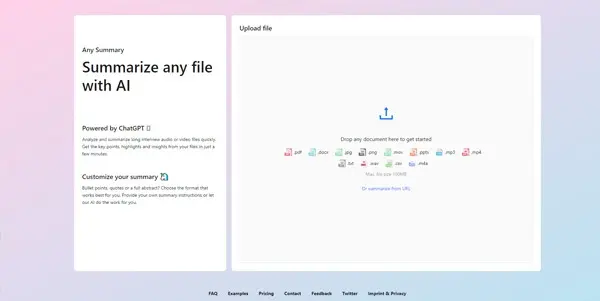 Screenshot of Any Summary