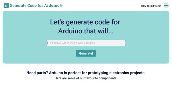 Screenshot of Arduino ai