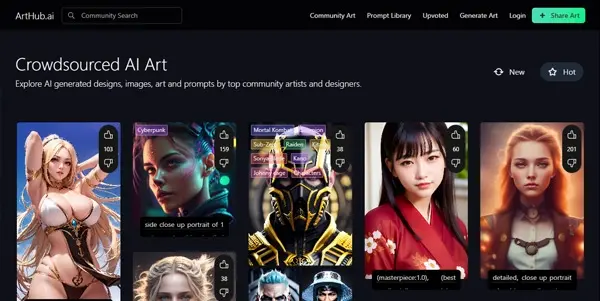 Screenshot of ArtHub