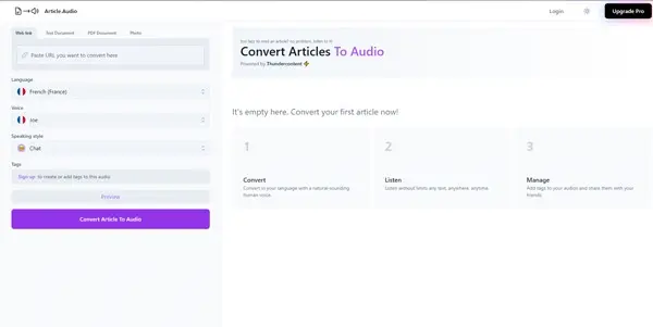 Screenshot of Article.Audio