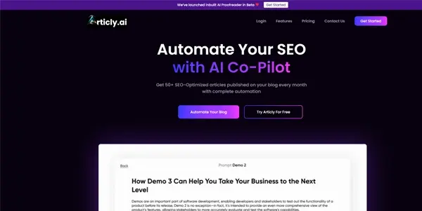 Screenshot of Articly