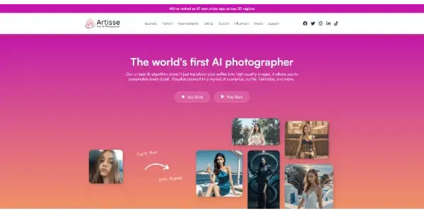Screenshot of Artisse AI