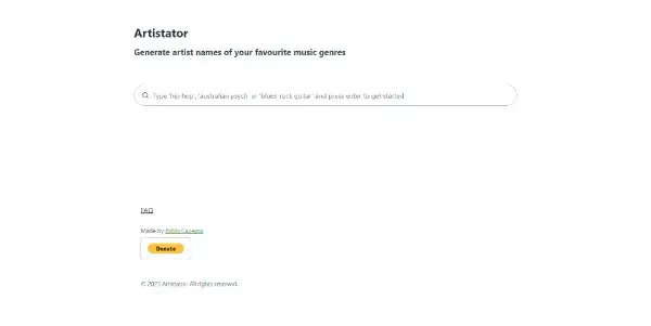 Screenshot of Artistator