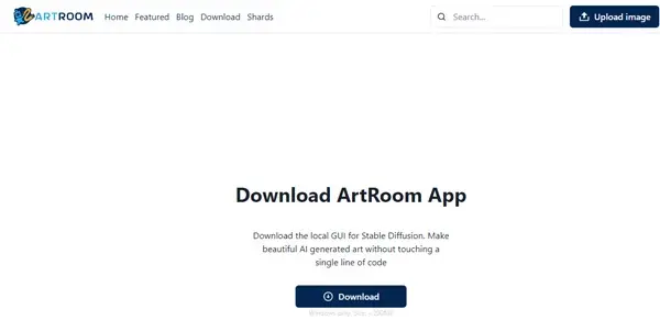 Screenshot of Artroom AI