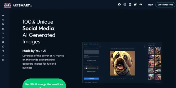 Screenshot of ARTSMART AI