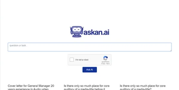 Screenshot of Ask an AI