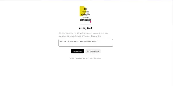 Screenshot of Ask My Book